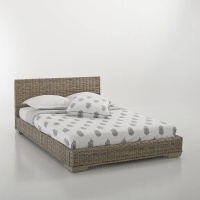 Кровать Из ротанга кубу 2 размера Derry 160 x 200 см серый LA REDOUTE INTERIEURS  фото, kupilegko.ru